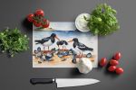 Oystercatchers Feeding Glass Cutting Board Decorative Tempered Glass Kitchen Cutting and Serving Board Large Size Chopping Board