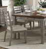Gray Finish Traditional Style 5pc Dining Set Drawers Table and 4x Side Chairs Ladder Back Design Wooden Furniture