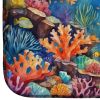 Coral and Fish Dish Drying Mat Absorbent Dish Drying Mat Pad for Kitchen Counter Dish Drainer Mat for Countertop, 14 x 21", Multicolor
