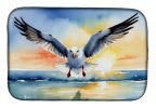 Gull Flying Low Dish Drying Mat Absorbent Dish Drying Mat Pad for Kitchen Counter Dish Drainer Mat for Countertop, 14 x 21", Multicolor