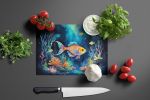 Bioluminescent Fish Glass Cutting Board Decorative Tempered Glass Kitchen Cutting and Serving Board Large Size Chopping Board