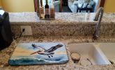 Pelican Soaring Dish Drying Mat Absorbent Dish Drying Mat Pad for Kitchen Counter Dish Drainer Mat for Countertop, 14 x 21", Multicolor